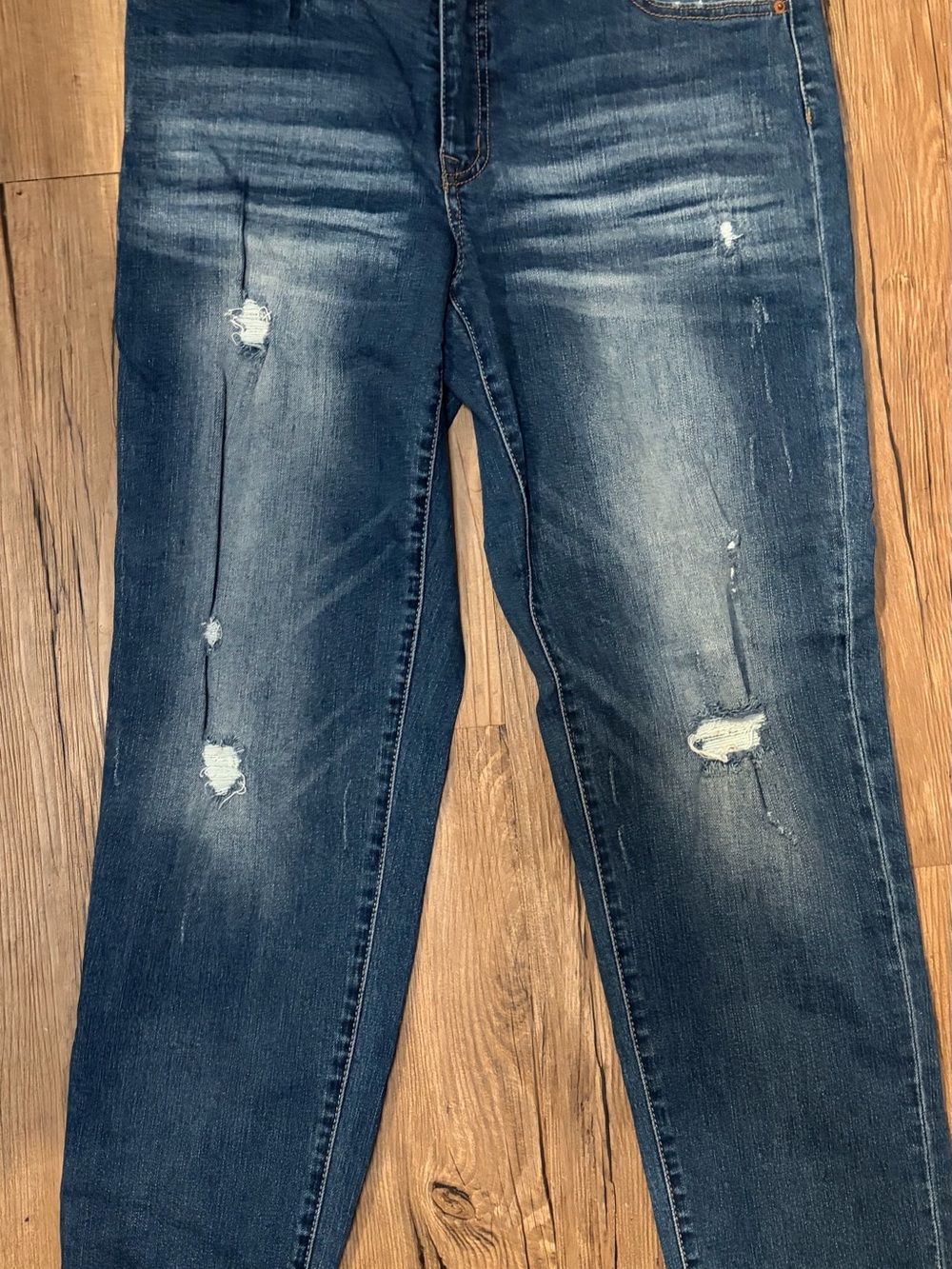 Time and Tru Distressed Skinny Jeans - Dark Blue